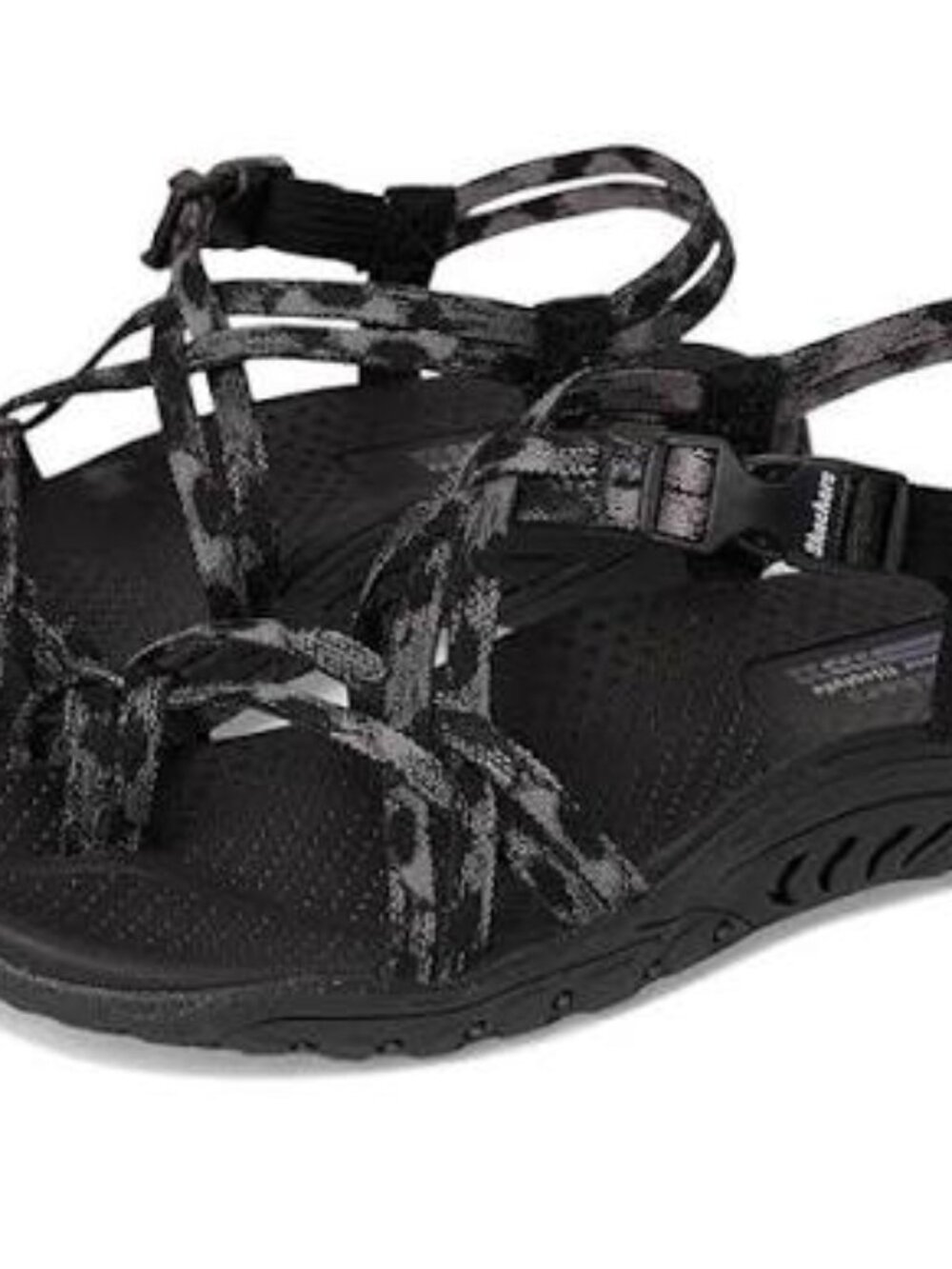 Skechers Women's Reggae Positive Space Athletic Sandals Black Size 8 Women's